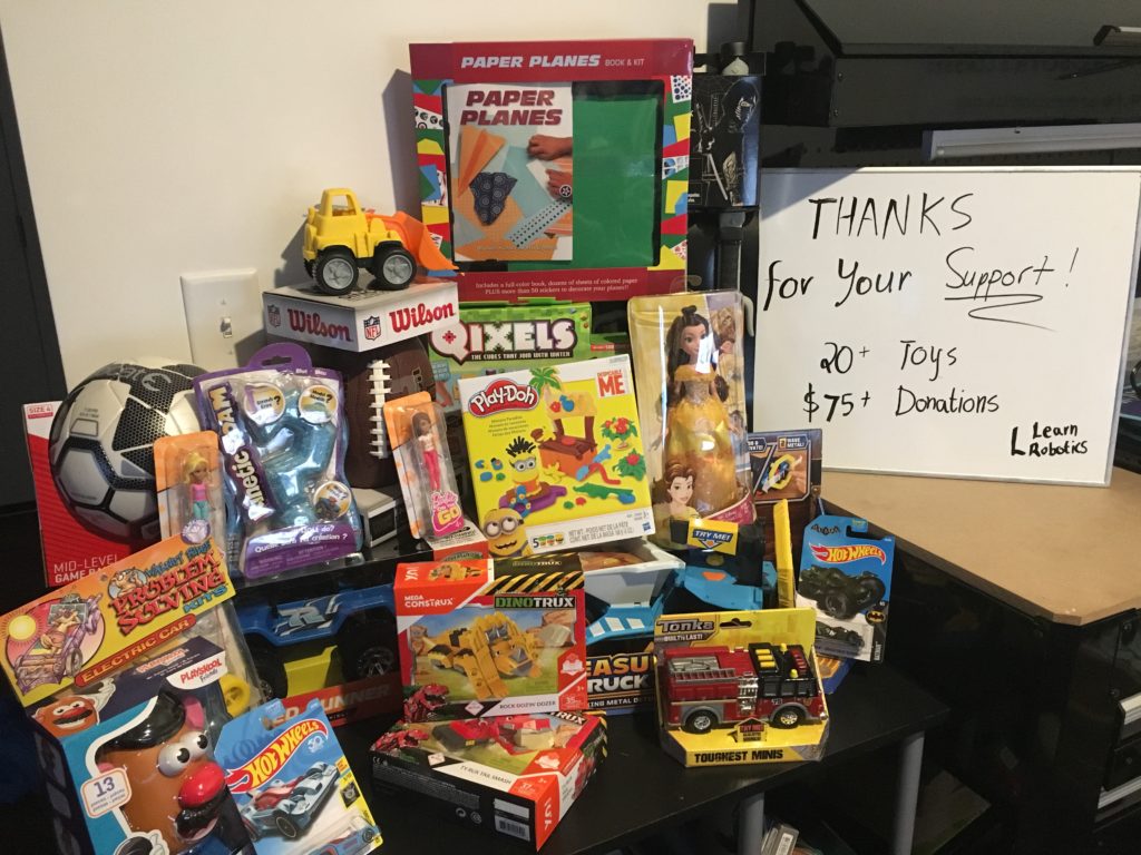 toys for tots learn robotics fundraiser results