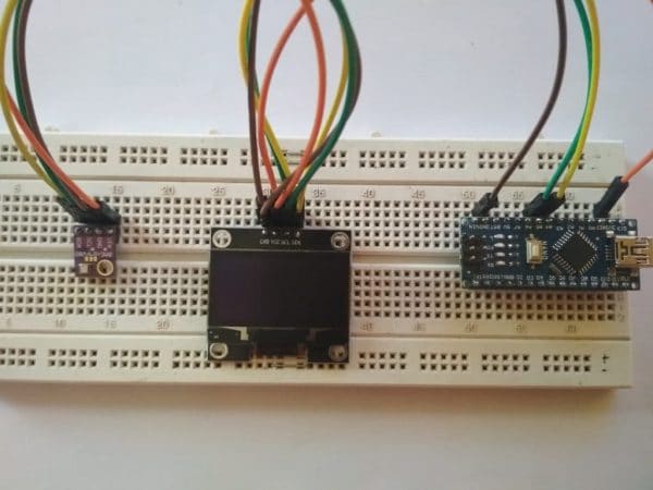 arduino weather station assembled circuit