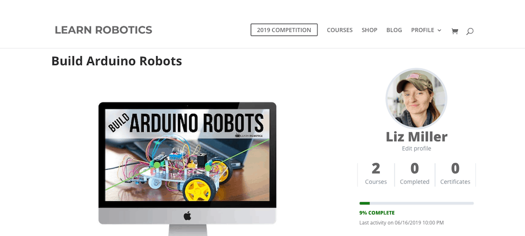 Learn Robotics Course Page