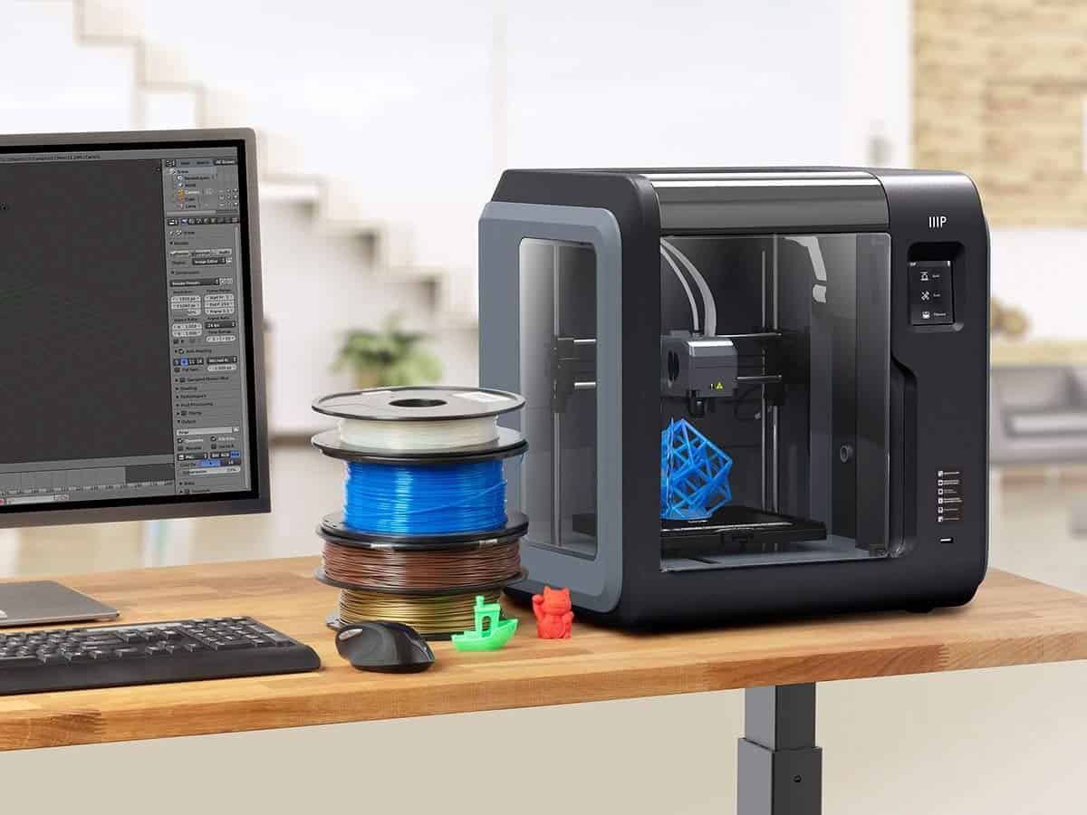 monoprice voxel 3D printer in a lab