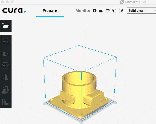 scale a 3D object using cura