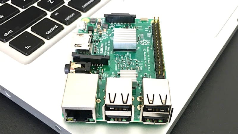 Raspberry Pi controller on a laptop