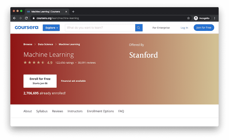 Machine Learning Stanford coursera