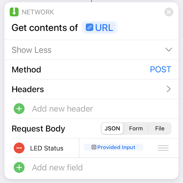 Get contents of URL network service iPhone Shortcuts