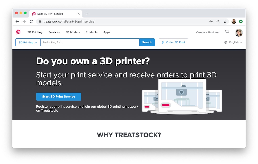 Use Treatstock to sell 3D printing services online