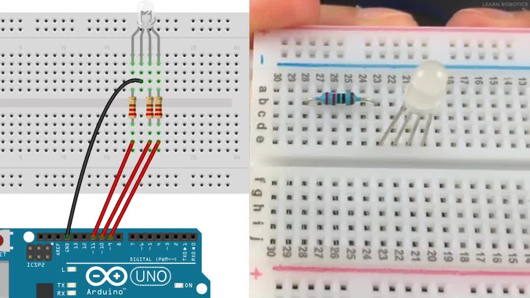 pegs dagsorden delvist Program RGB LEDs with Arduino - Learn Robotics
