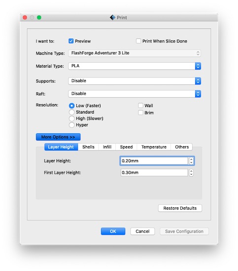 Configure slicer settings for FlashPrint
