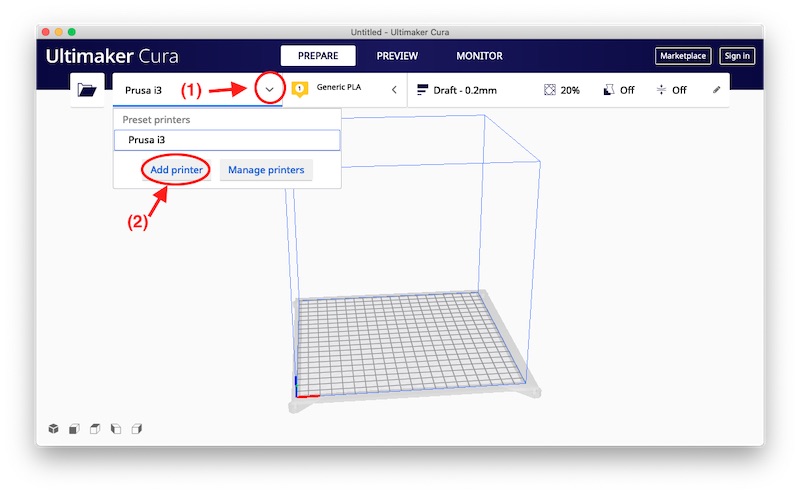 How to add a new 3D printer to Cura