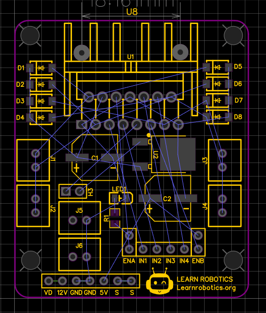 Engineer a PCB with the L298N board layout